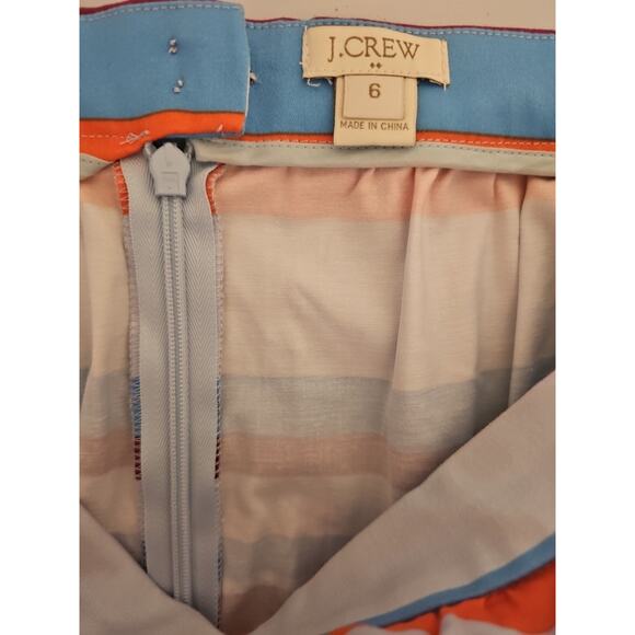 J. Crew Pleated Multi-color Striped A-Line Skirt Women's Size 6‎ - Picture 5 of 8